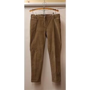 J Jill Stretch Corduroy Pants Size 10 Straight Front 2 Pockets Front Zip Khaki79